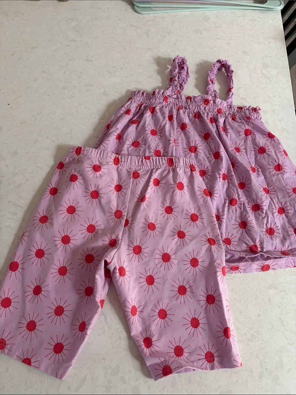 Hanna Andersson Pink Set with Red Sun Motif